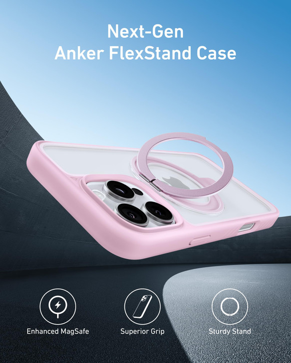 Anker Ultra Magnetic for iPhone Case with Sturdy 360 Ring Stand MilitaryGrade Shockproof Kickstand Compatible with MagSa