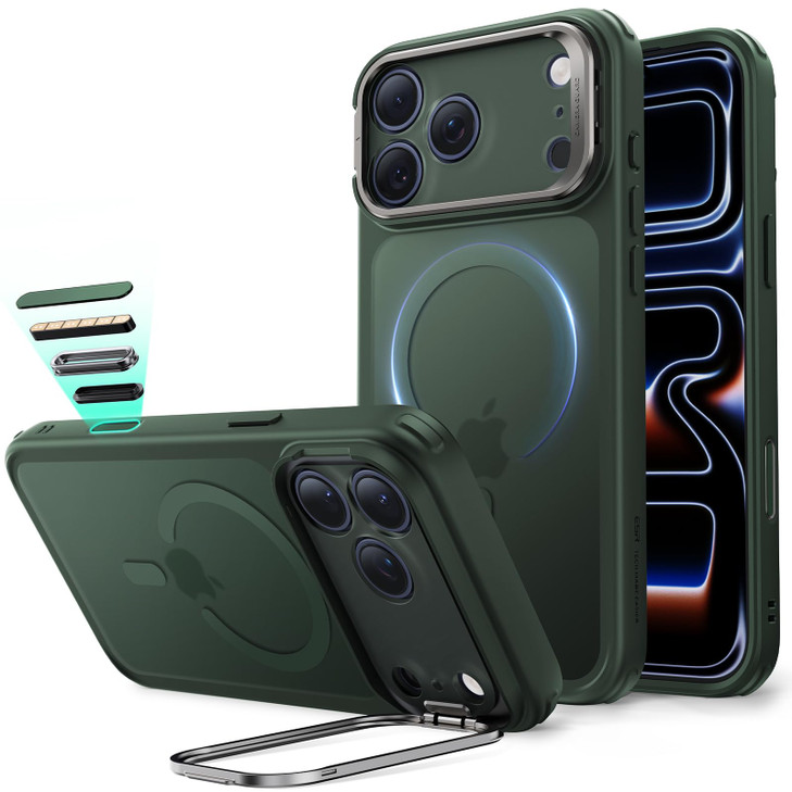 ESR for iPhone 17 Pro Case with Stash Stand Camera Control Cover Compatible with MagSafe MilitaryGrade Drop Protection M