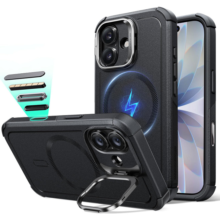 ESR for iPhone 17 Case with Stash Stand 7X MilitaryGrade Drop Protection with Camera Control ShockAbsorbing Phone Rugged