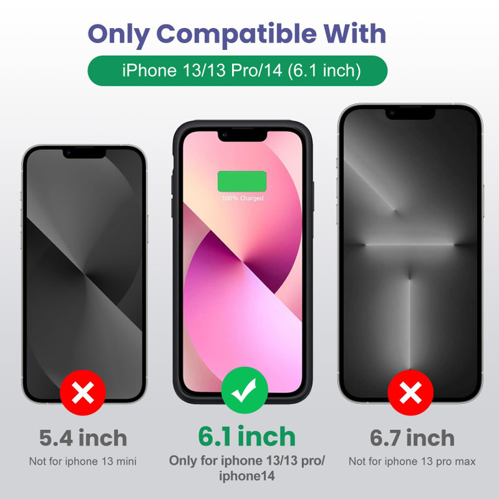Pxwaxpy Battery Case for iPhone 141313 Pro 61 Inch 2024 Upgraded UltraSlim 7500mAh Portable Extended Charger Case Cover