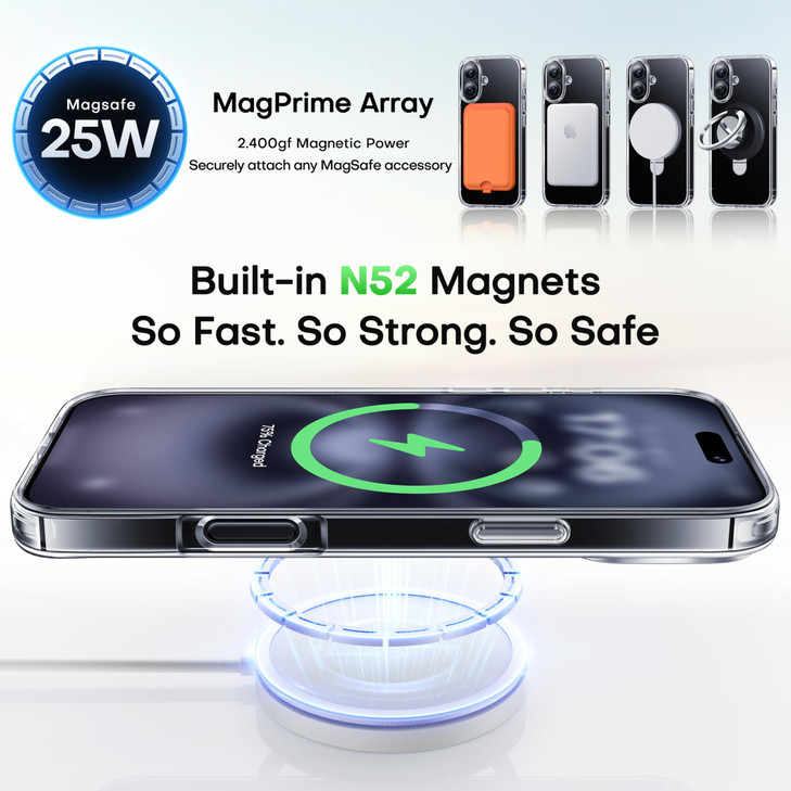 CellEver Strong Magnetic Case for iPhone 16 YellowingResistant for MagSafe Charging Heavy Duty Protection Slim Shockproo