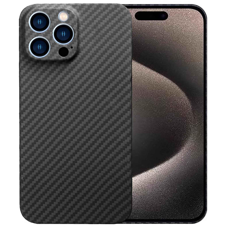 Sisyphy Aramid Fiber Case for iPhone 16 Pro Max with Carbon Fiber Texture Super Slim Light Protective Cover Skin Soft To