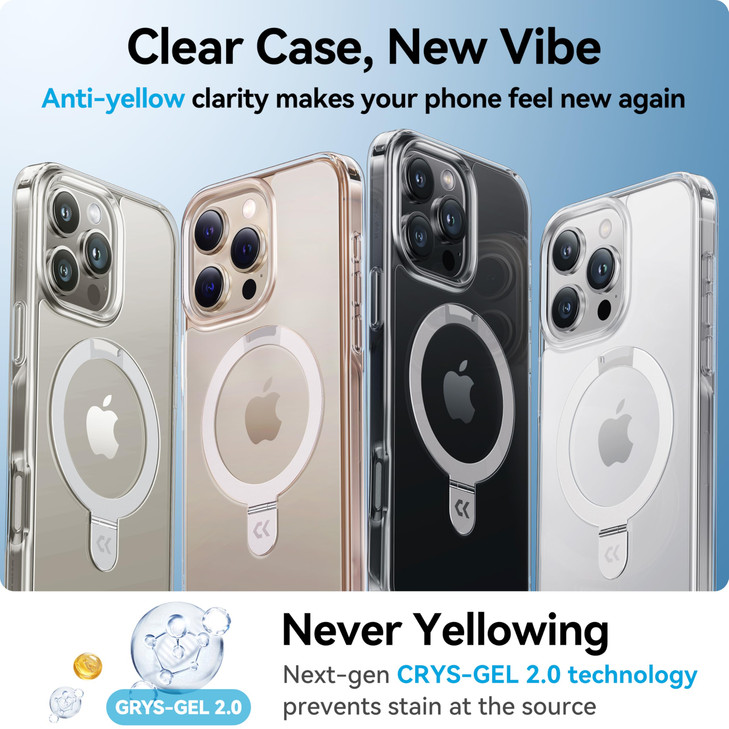 CASEKOO Ultra Magnetic Stand for iPhone 16 Pro Case Clear Compatible with MagSafe 16FT MilitaryGrade Protection Transpar