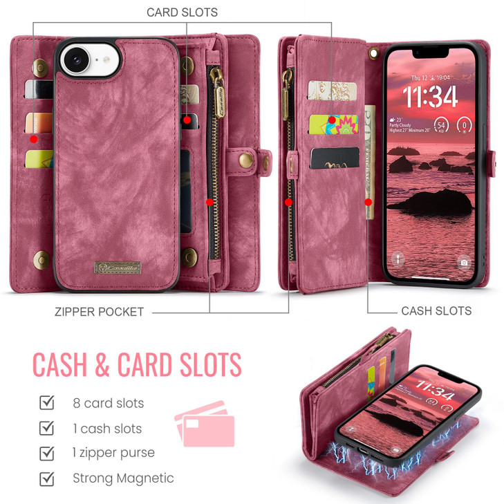 GooodiDEAR for iPhone 16 Pro Max Case Shockproof Card Holder Leather Wallet Cover for iPhone 16 Pro Max Flip Bumper Magn