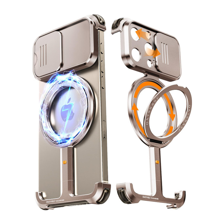NIFBANG for iPhone 16 Pro Phone Case with Slide Camera CoverCompatible with Stand360Rotatable Magnetic Ring KickstandMet