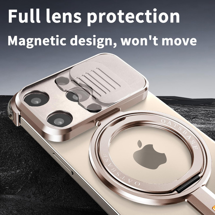 NIFBANG for iPhone 16 Pro Phone Case with Slide Camera CoverCompatible with Stand360Rotatable Magnetic Ring KickstandMet