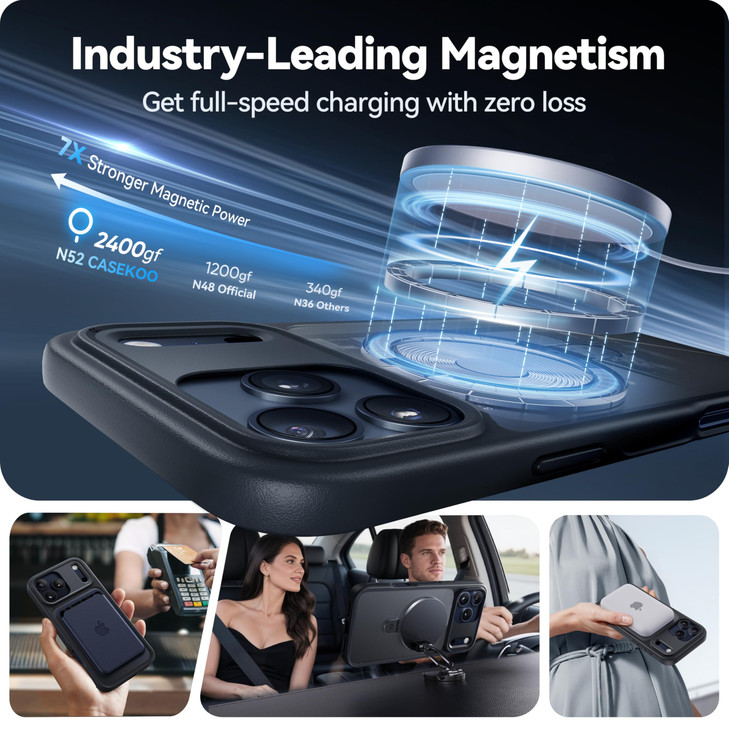 CASEKOO UltraMagnetic Stand for iPhone 17 Pro Case Military Drop Protection Compatible with MagSafe Shockproof Transluce