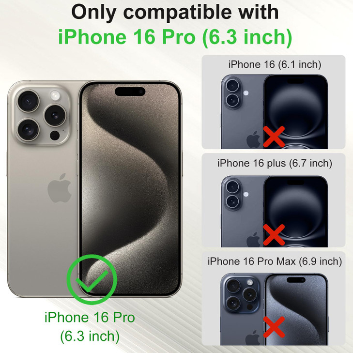 KEZiHOME Wallet Case Compatible with iPhone 16 Pro Genuine Leather Folio Case with Card Holder RFID Blocking Magnetic St