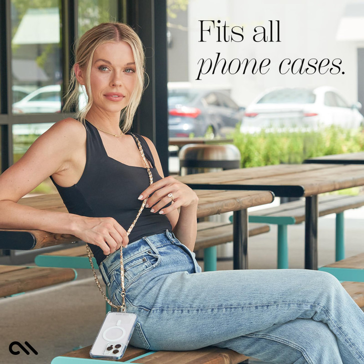 CaseMate Crossbody Phone Lanyard Works with All Phones HandsFree Strap Leather Cell Phone Charm Neck Chain Holder for iP
