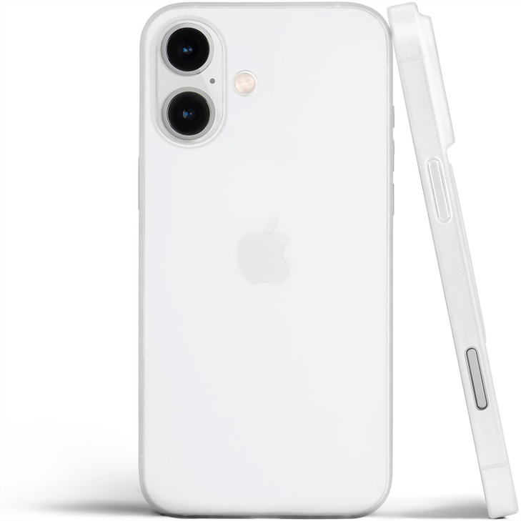 totallee Thin iPhone 16 Plus Case Thinnest Cover Ultra Slim Minimal for Apple iPhone 16 Plus 2024 Frosted Clear