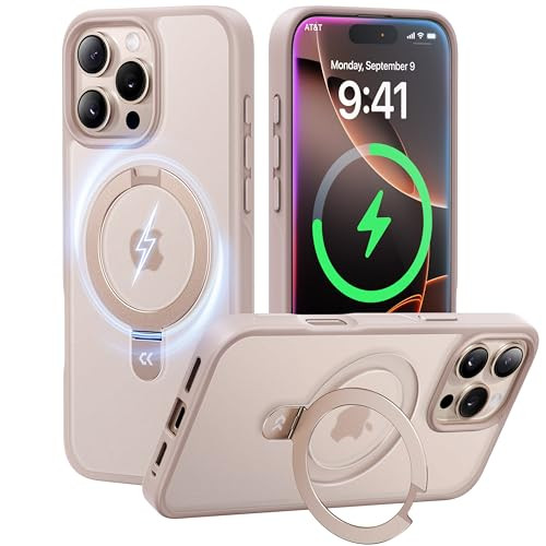CASEKOO UltraMagnetic Stand for iPhone 16 Pro Case Military Drop Protection Compatible with MagSafe Shockproof Transluce
