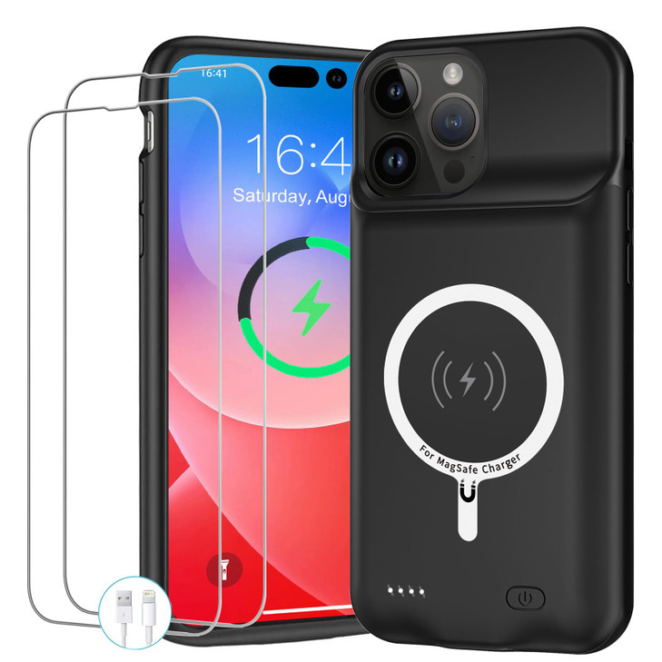 Battery Case for iPhone 14 Pro 10000mAh Portable Protective Charging Case with Wireless Charging Compatible with iPhone