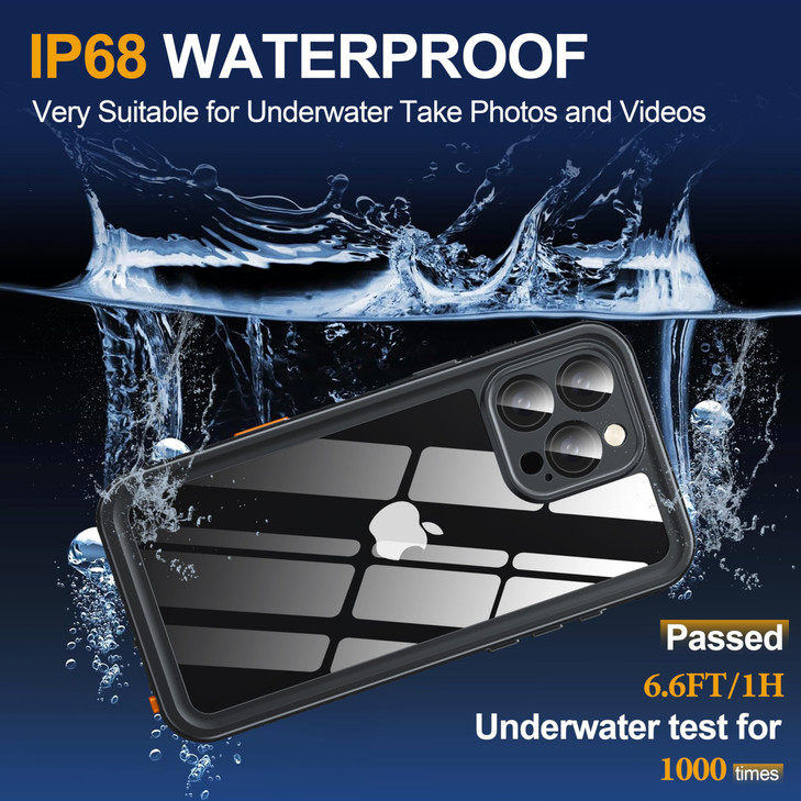 AMILIFECASES for iPhone 16 Pro Max Case Waterproof Builtin Privacy Screen HD Screen Double Front Frame IP68 Underwater S