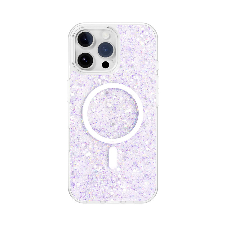 QOVOC for iPhone 16 Pro Max Case Clear Glitter MagSafe Compatible Bling Sparkly Girly Case for iPhone 16 Pro Max Magneti