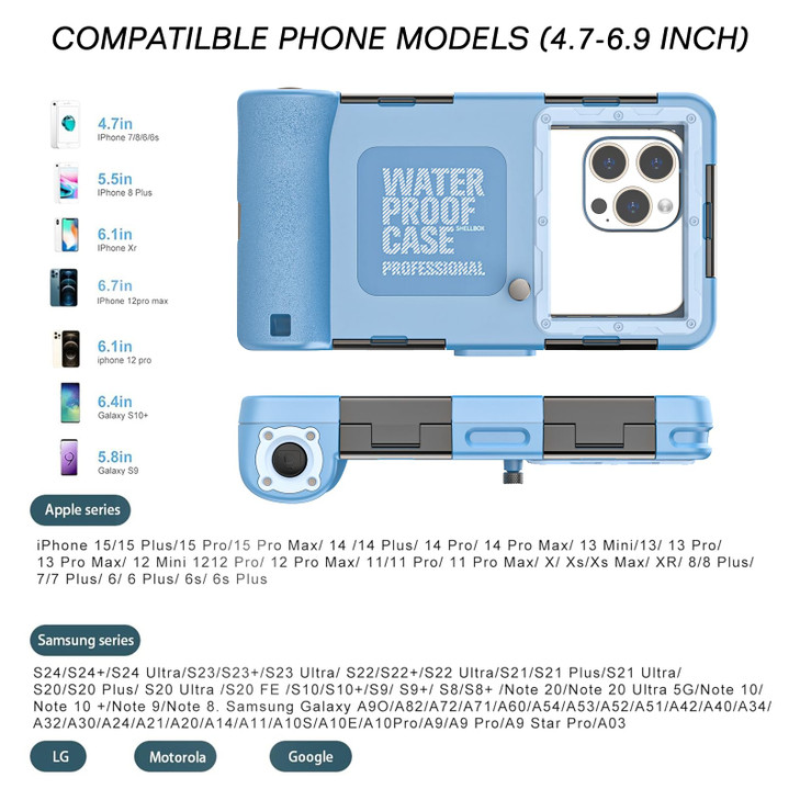Underwater Snorkeling Diving Phone Case Universal Waterproof Phone Case for iPhone 17161514131211Pro MaxXRXSX for Samsun
