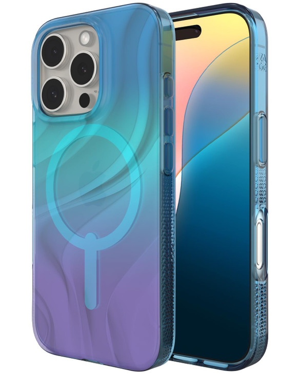 ZAGG Milan Snap Case for iPhone 16 Pro Color Changing Finish MagSafe Wireless Charging Compatible 13ft Drop Protection G
