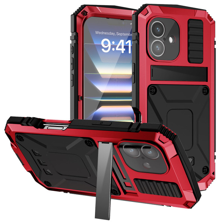 Lunivop fit for iPhone 16 Case 61inch Heavy Duty Rugged Aluminium Stan Military Grade Metal Rubber Built in Screen Prote