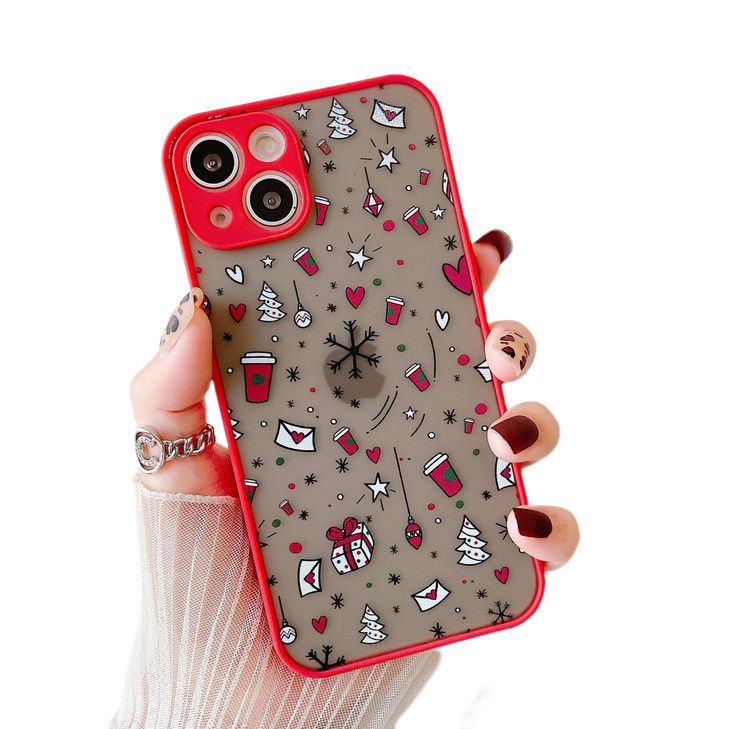 ZTOFERA Christmas Case for iPhone 14 PlusCute Merry Christmas Pattern Phone Case Gifts Translucent Silicone Hard PC TPU