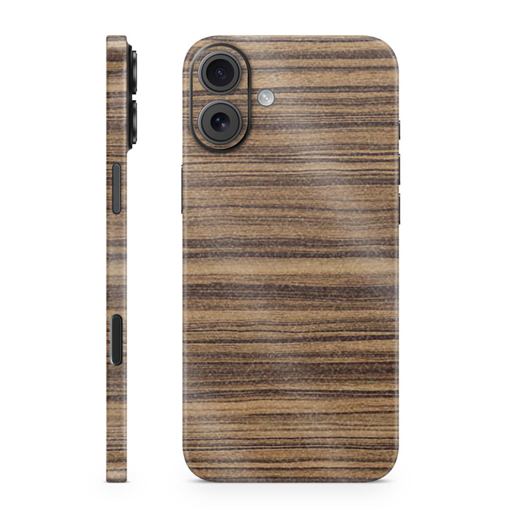 Glossy Glitter Phone Skin Compatible with Apple iPhone 16 Plus Dark Zebra Wood Premium 3M Vinyl Protective Wrap Decal Co
