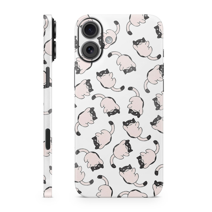 Glossy Glitter Phone Skin Compatible with Apple iPhone 16 Plus Raining Cats Premium 3M Vinyl Protective Wrap Decal Cover