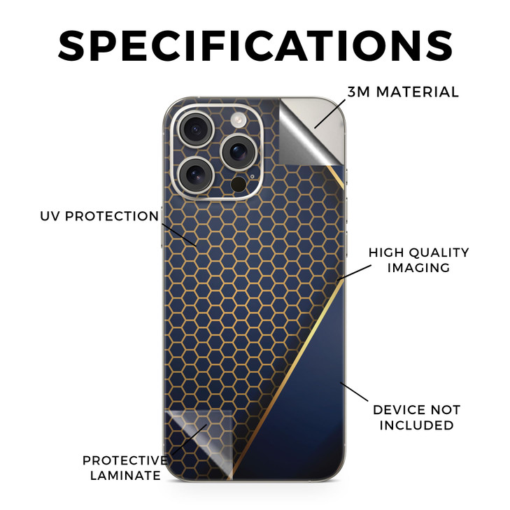 Phone Skin Compatible with Apple iPhone 16 Pro Max Modern Hex Premium 3M Vinyl Protective Wrap Decal Cover Easy to Apply