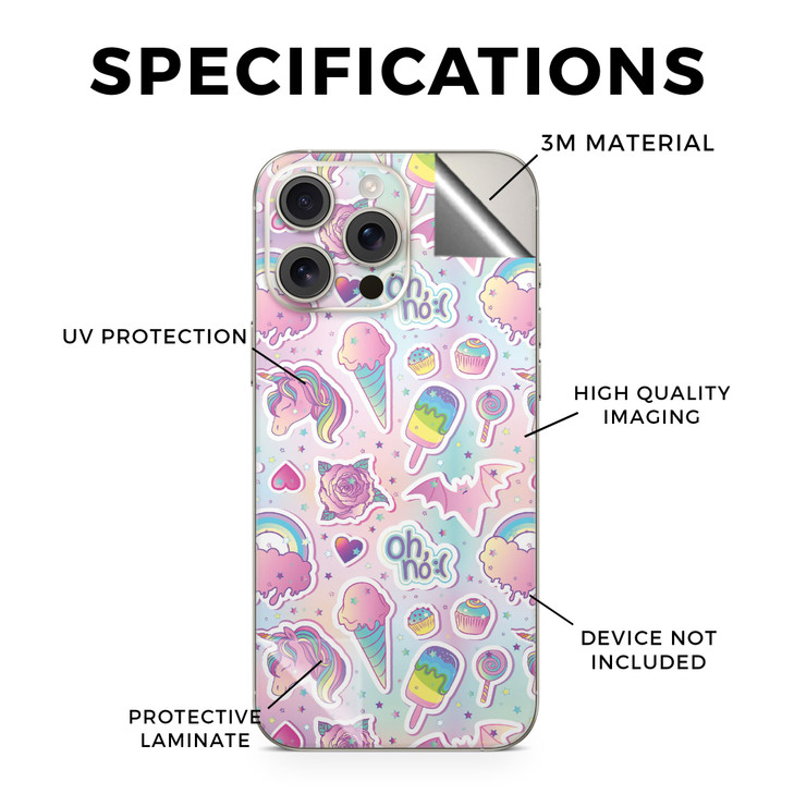 Phone Skin Compatible with Apple iPhone 16 Pro Max Unicorn Popsicle Premium 3M Vinyl Protective Wrap Decal Cover Easy to