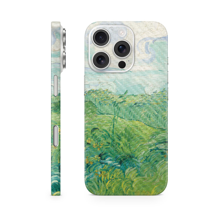 Carbon Fiber Phone Skin Compatible with Apple iPhone 16 Pro Green Wheat Fields Premium 3M Vinyl Protective Wrap Decal Co
