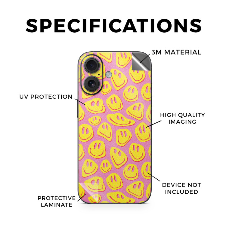 Glossy Glitter Phone Skin Compatible with Apple iPhone 16 Melted Faces Premium 3M Vinyl Protective Wrap Decal Cover Easy