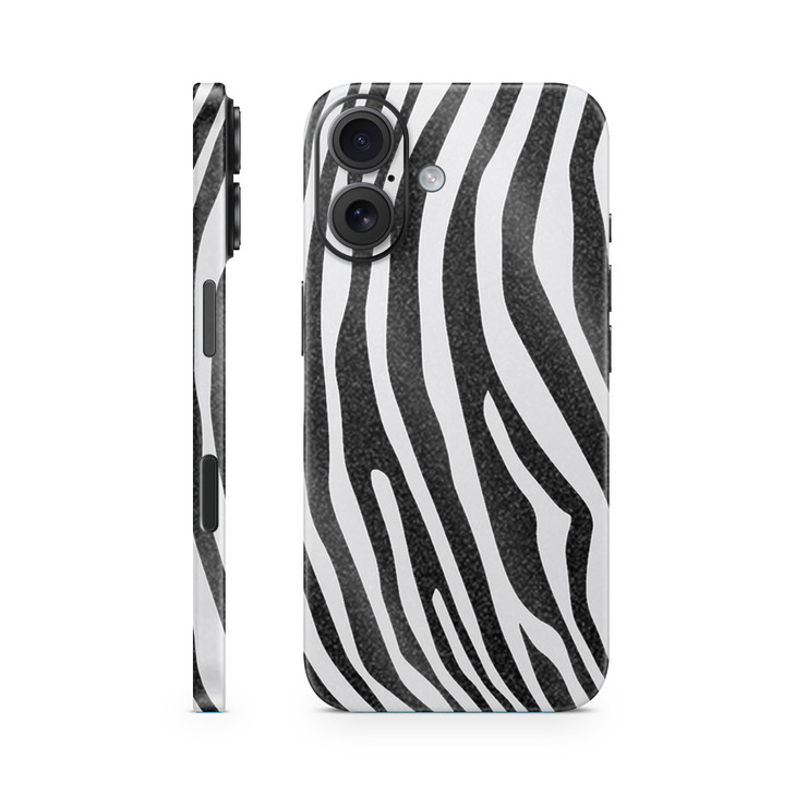 Glossy Glitter Phone Skin Compatible with Apple iPhone 16 Black Zebra Premium 3M Vinyl Protective Wrap Decal Cover Easy