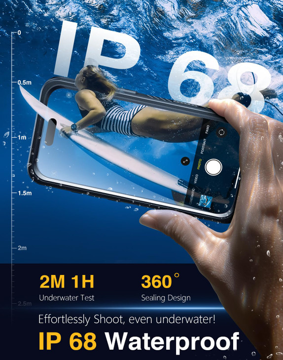 Lanhiem Magnetic for iPhone 16 Pro Max Waterproof Case Dustproof Shockproof Case Builtin Screen Camera Protection Compat