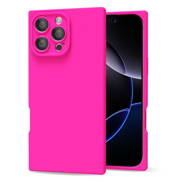 oakxco for iPhone 16 Pro Max Case Silicone Rectangle Edge Corner Y2k Soft Rubber Gel Cute Phone Case for Women Girly Aes