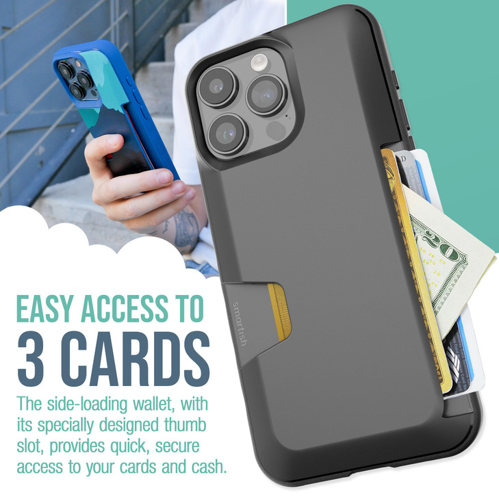 Smartish iPhone 15 Pro Max Wallet Case Wallet Slayer Vol 1 Slim Protective Credit Card Holder Drop Tested Hidden Card Sl