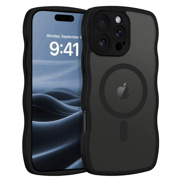 BENTOBEN Magnetic for iPhone 16 Pro Max Case 2024 Compatible with MagSafe Translucent Matte Cute Curly Wavy AntiSlip Bum