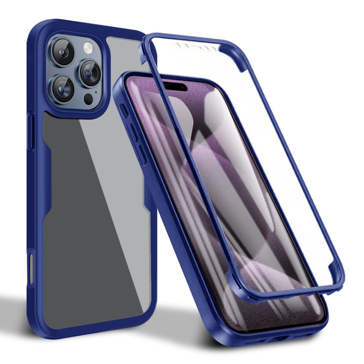 MRRSIWEI for iPhone 16 Pro Max Case Builtin Screen Protector Military Grade Shockproof 360 Full Body Clear Rugged Protec