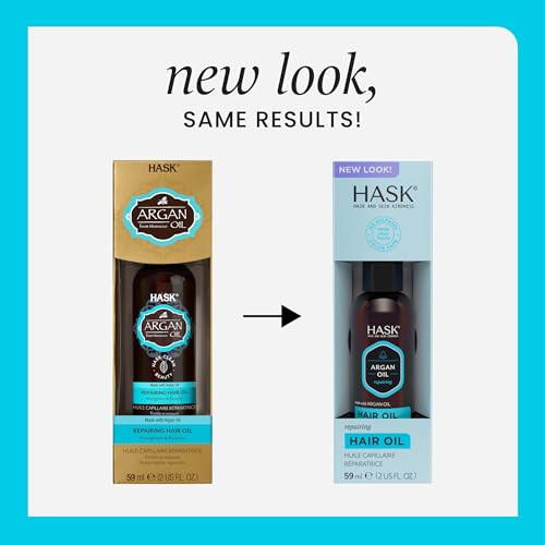 HASK ARGAN Repairing Hair Oil Shine Hair Oil for All Hair Types, Vegan, Color Safe, Gluten-free, Sulfate-free, Paraben-free - 2 Oz