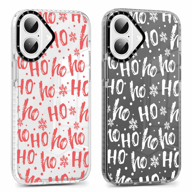 Yomjew 2 Pack Merry Christmas Clear Phone Case for iPhone 16 61 Cute Cover with Red Xmas Letters Snowflake Pattern Shock