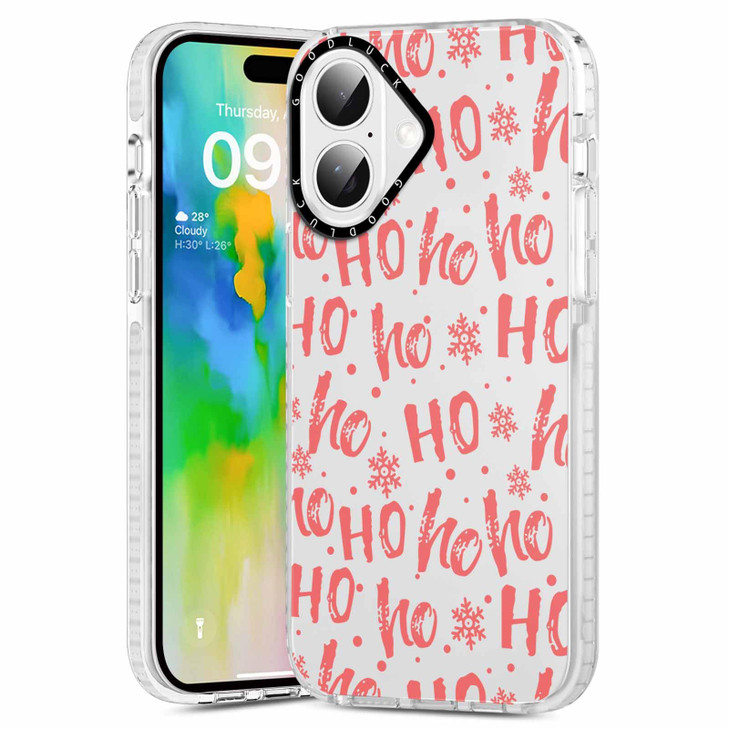 Yomjew 2 Pack Merry Christmas Clear Phone Case for iPhone 16 61 Cute Cover with Red Xmas Letters Snowflake Pattern Shock