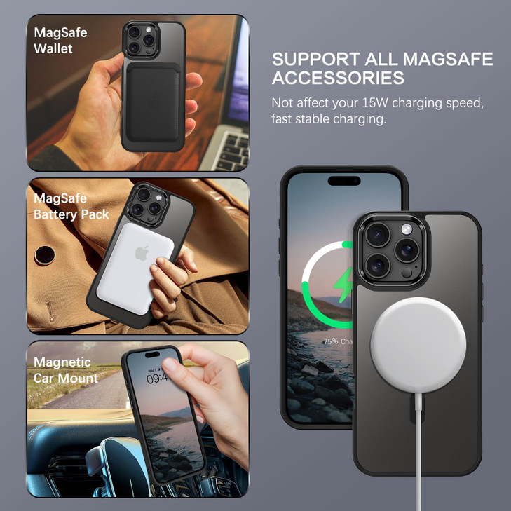 BENTOBEN for iPhone 16 Pro Case Compatible with Magsafe Magnetic Matte Phone Case iPhone 16 Pro Translucent Slim Thin Sh