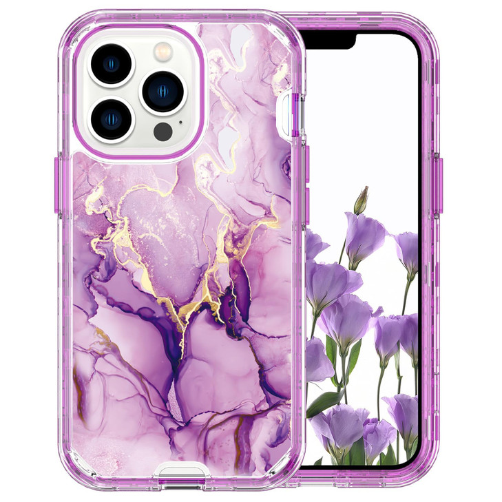 Changjia Glitter Marble Pattern Case for iPhone 16 Pro MaxHeavy Duty 3 in 1 Full Body Shockproof Hard PCSoft Silicone Bu