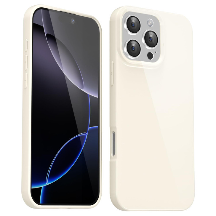 Svanove for iPhone 16 Pro Max Case Silicone Glossy Soft Rubber Gel Jelly Cute Protective Plastic Simple Plain Phone Case