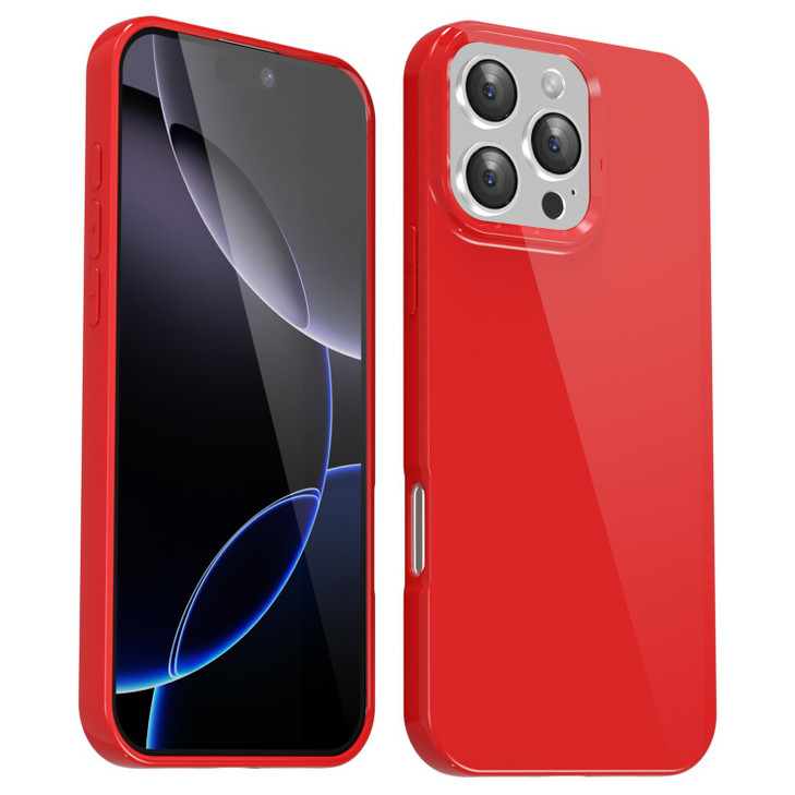 Svanove for iPhone 16 Pro Max Case Silicone Glossy Soft Rubber Gel Jelly Cute Protective Plastic Simple Plain Phone Case