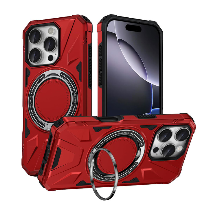 iPhone 16 Pro Max Case with 360 Spin Magnetic Stand Ring Holder Fit for MagSafe 16FT MilGrade Shockproof Dropproof Tough