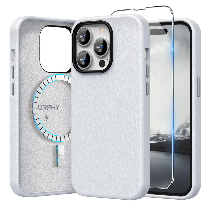 SURPHY Faux Leather Case Compatible with iPhone 14 Pro Max Case 67 inch 2022 PU Leather Phone Case with Metallic Buttons