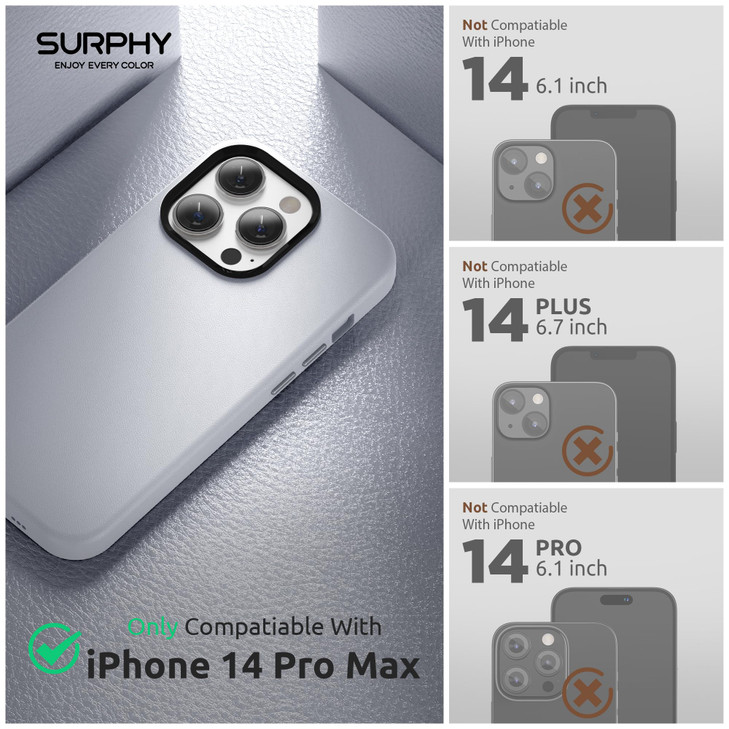 SURPHY Faux Leather Case Compatible with iPhone 14 Pro Max Case 67 inch 2022 PU Leather Phone Case with Metallic Buttons