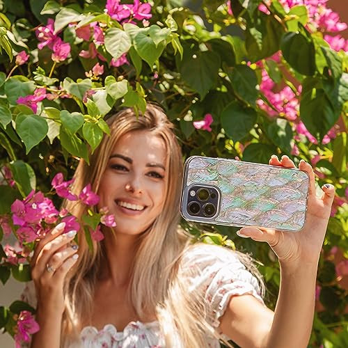 XIMAND for iPhone 16 Pro Case Made with Unique Genuine Seashell Durable Stunning Gorgeous Drop Protection Luxury Aesthet