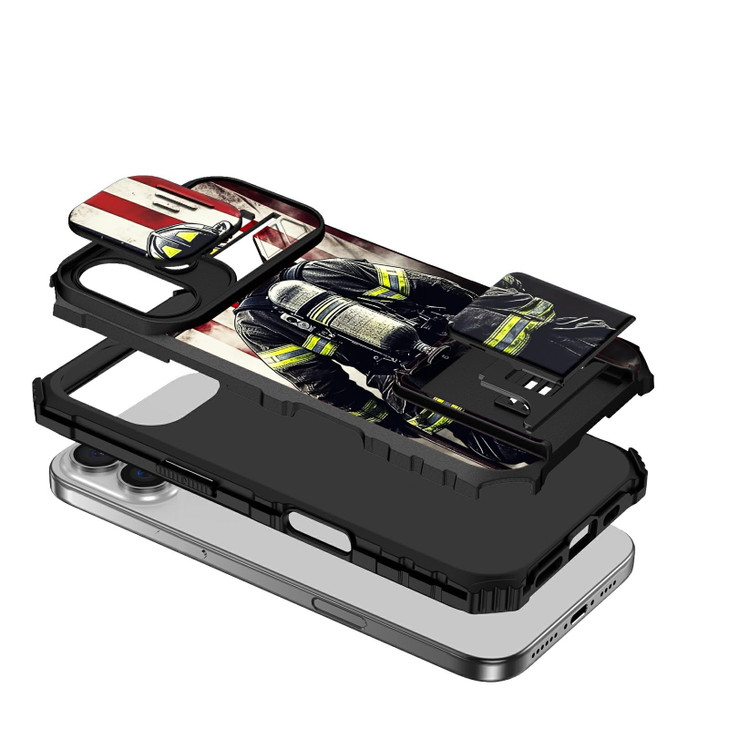 BEOTIWAD for iPhone 16 61 Case with Sliding Camera Cover Builtin Stand Kickstand Dual Layer Heavy Duty Shockproof Protec