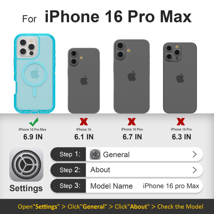 Follaroma for iPhone 16 Pro Max Case Compatible with MagSafe Heavy Duty Shockproof Protection Phone Cases AntiDrop Dual