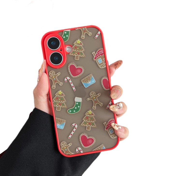 ZTOFERA Christmas Case for iPhone 16 PlusCute Merry Christmas Pattern Phone Case Gifts Translucent Silicone Hard PC TPU
