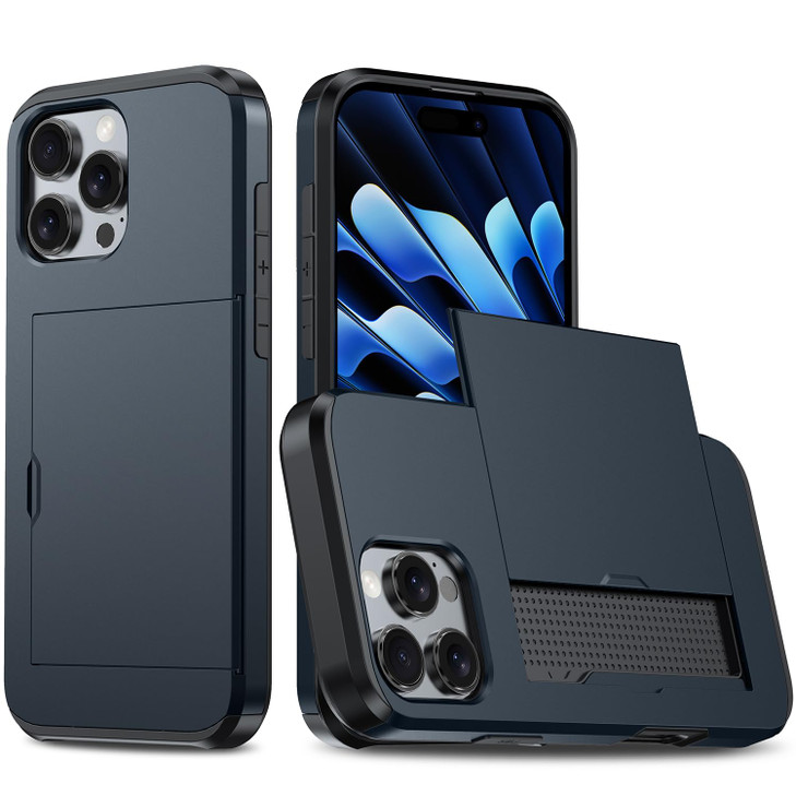 Ueokeird Case for iPhone 16 Pro Max Wallet Case Card Holder Heavy Duty Protective Dual Layer Shockproof Hidden Card Slot