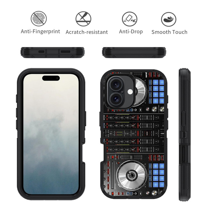 BWOOLL for iPhone 16 Plus Case Heavy Duty 3 in 1 Hybrid Hard PC Soft Silicone Military Grade Shockproof Drop Protection